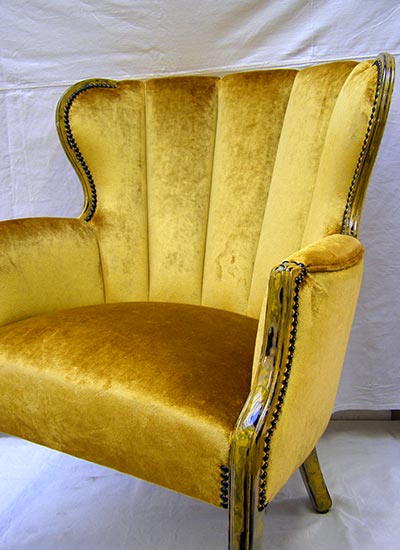 fauteuil velour crest